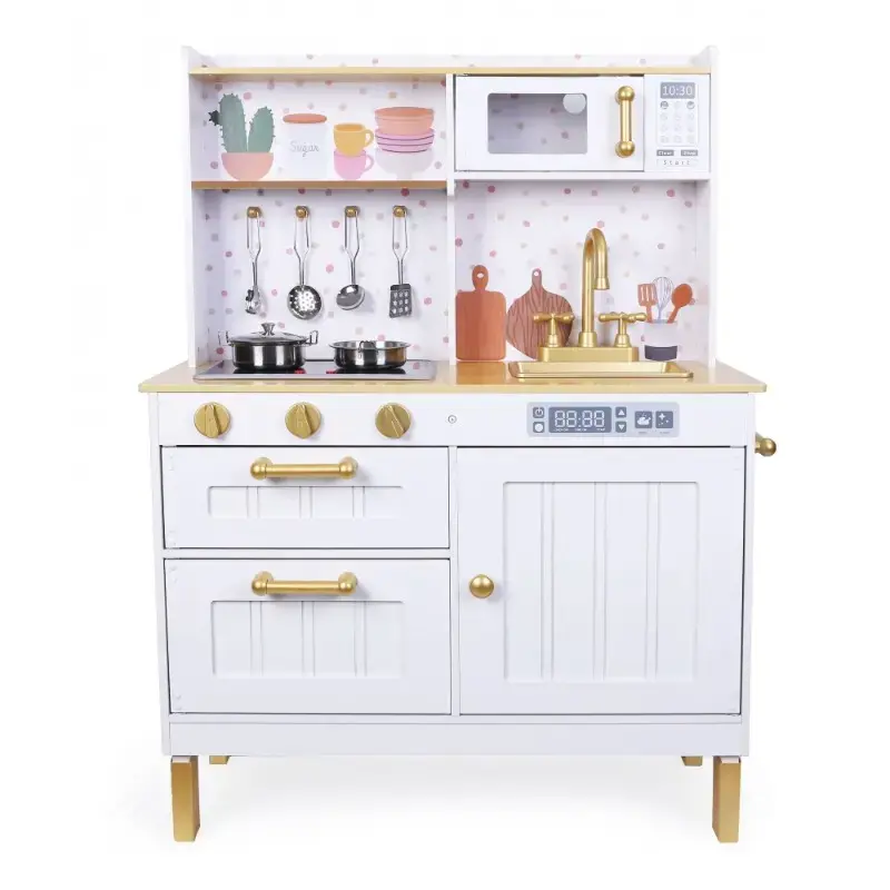 Edufun White And Gold Wooden Kitchen