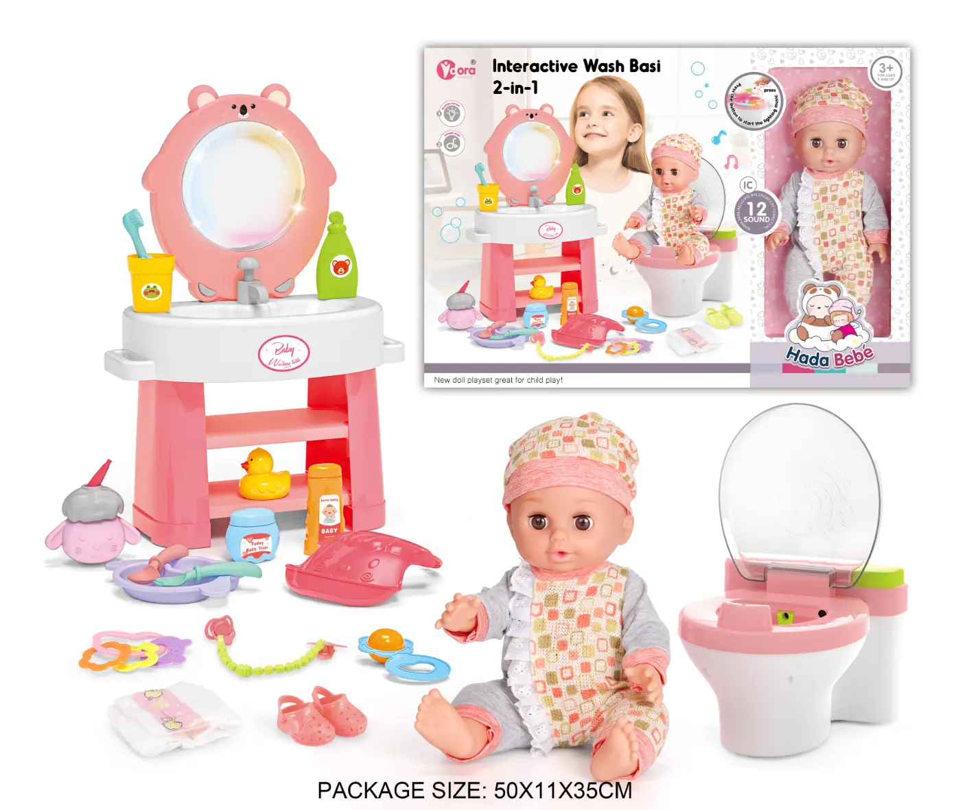 Doll Interactive Wash Basin 2 IN 1 