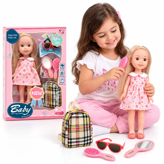 Doll with Backpack, Sunglasses, Hairbrush & Mirror