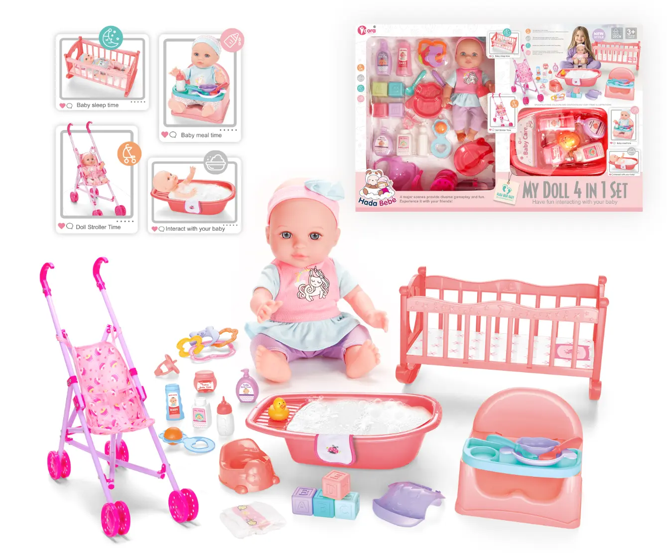 Doll 4 In 1 Playset 