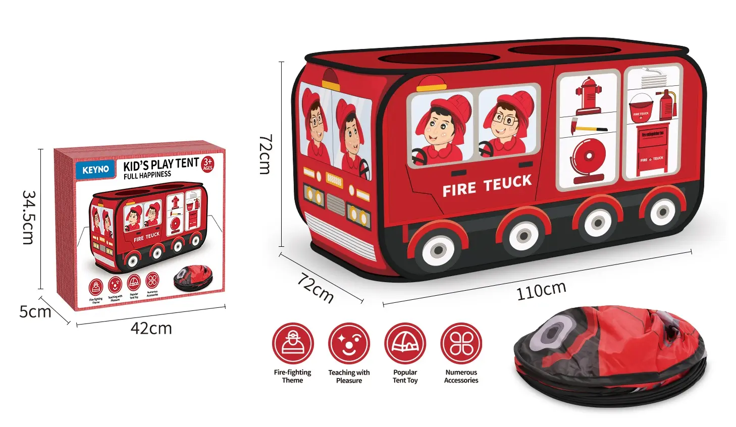 Kids Fire Truck Tent