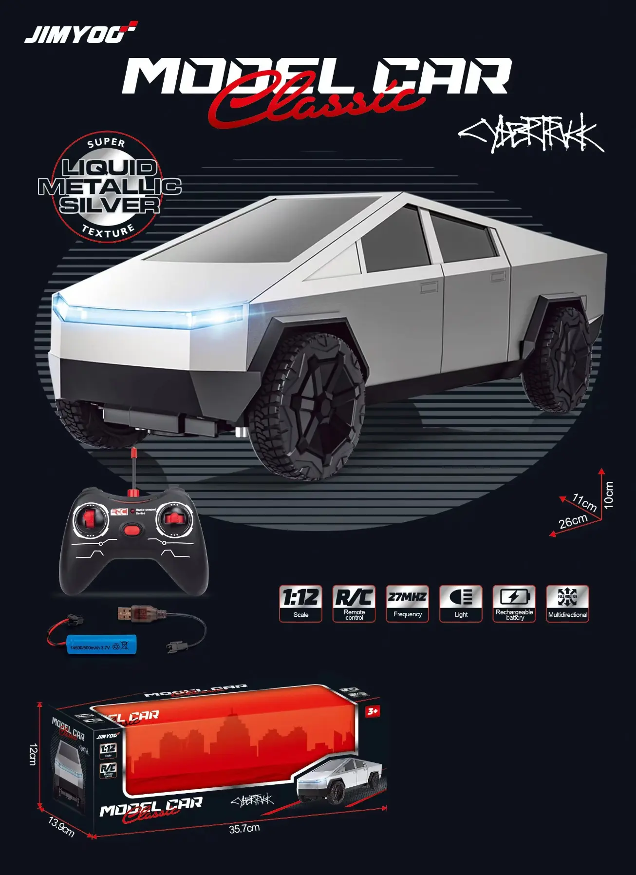 R/C Liquid Metallic Silver Model Car 