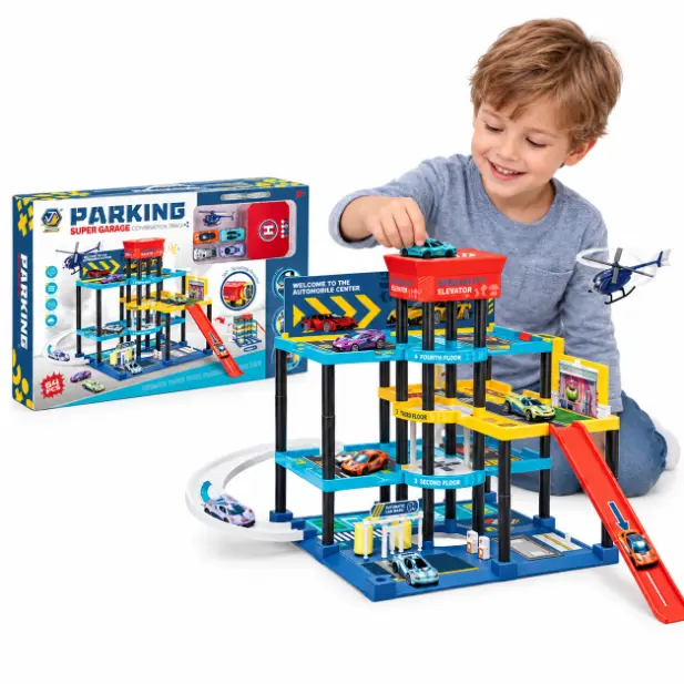 Multi-Level Parking Garage Playset with Lift