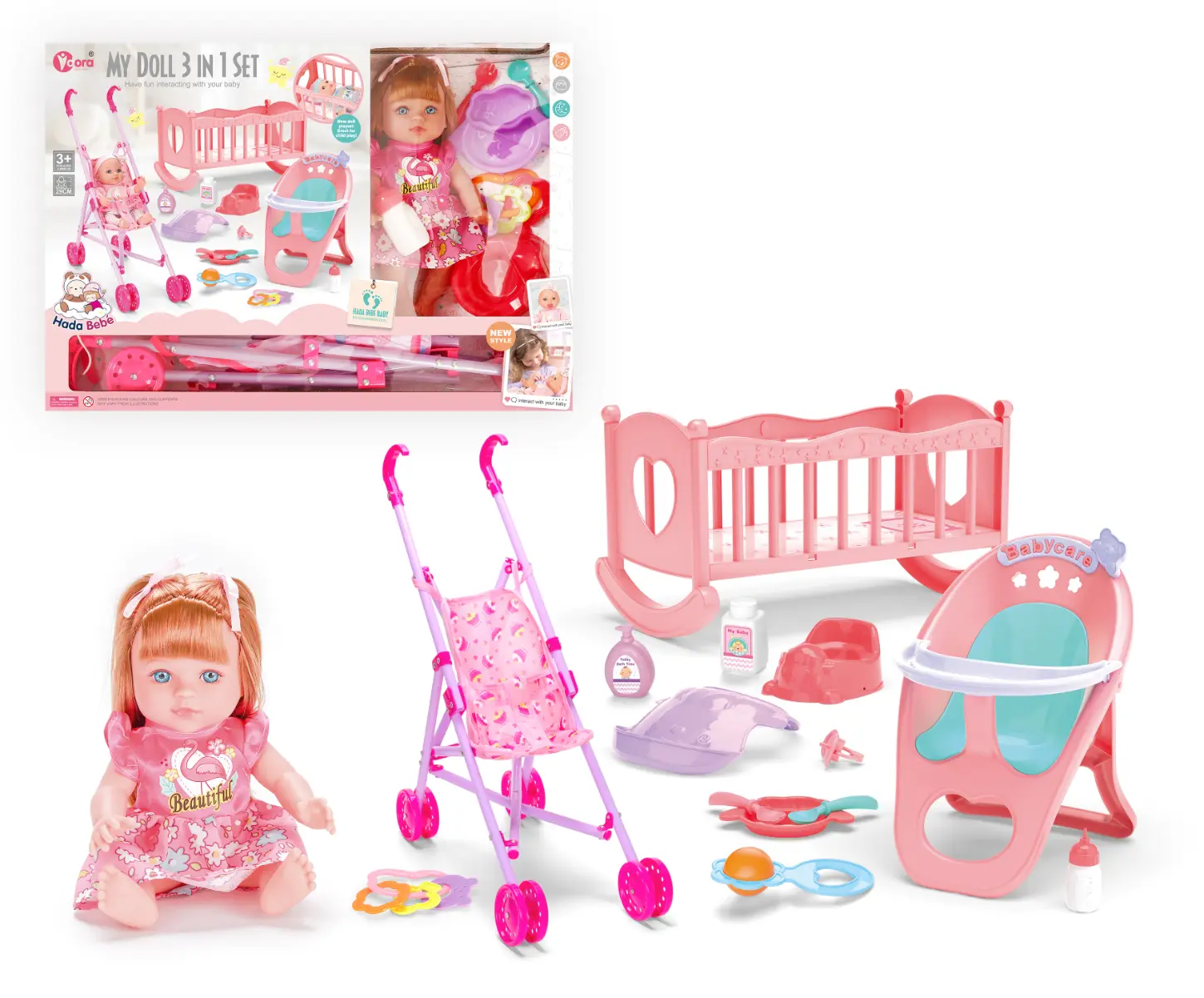 Doll 3 In 1  Playset 
