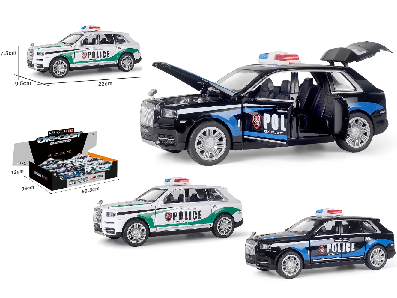 Die Cast Police Car Model - 1 Pc